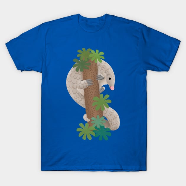 Cute happy pangolin anteater illustration T-Shirt by FrogFactory